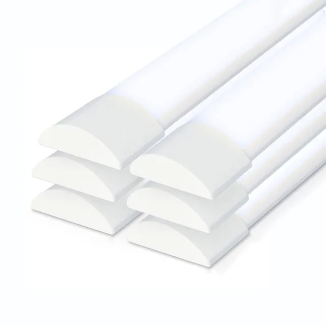 HOFTRONIC Set van 6 LED Batten 120cm – 40W 4800lm – 6500K daglicht wit – Flikkervrij – IP20 – Wit