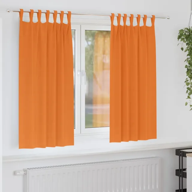vidaXL Zwart-out Gordijnen met Ringen 2 st Feloranje 175 x 140 cm