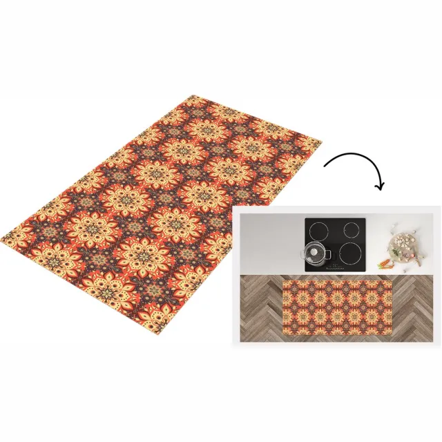 KitchenYeah Keukenloper 120x60 cm - Keukenmat vinyl Mandala - Bohemian - Design - Keukenmatten loper - Keuken vloerkleed tapijt