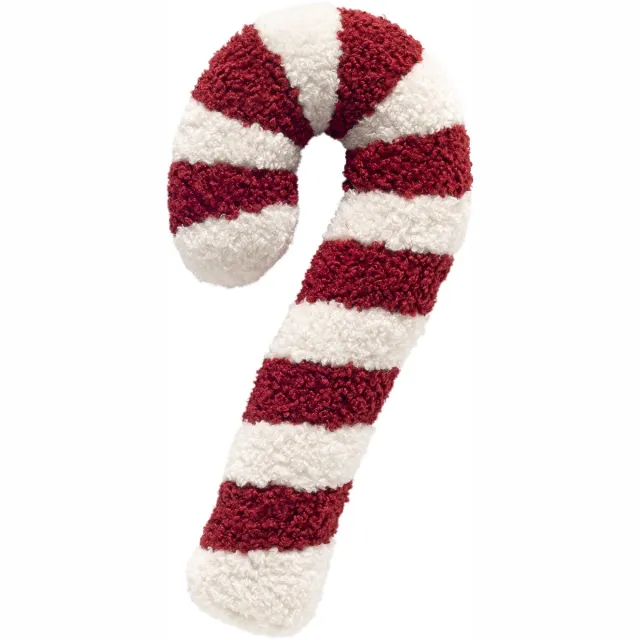Textino CANDY-CANE - sierkussen 48x24 cm - snoepstok - bouclé - rood, wit