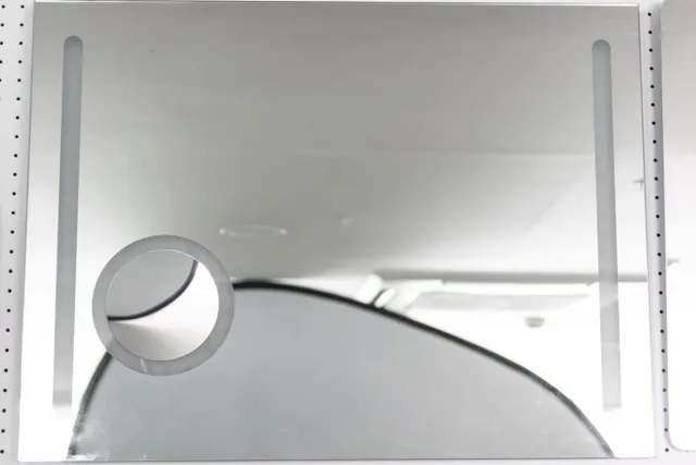 VL Home Led spiegel rechthoek 80x60 cm frameless touch sensor met 3 X vergrootglas zilver