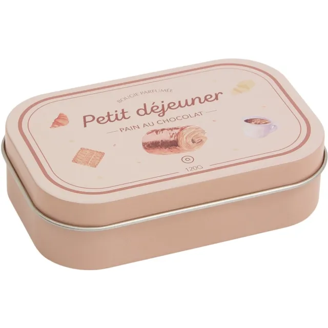 Atmosphera Fra Geurkaars in Blik - 11x7x3cm - 118g - Brandtijd 7u - Pain au Chocolat Roze