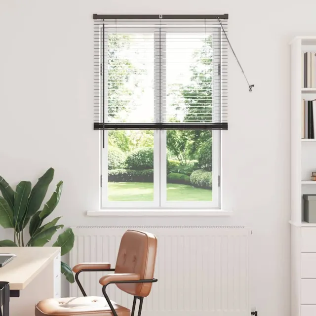 vidaXL Venetiaanse jaloezie Zwart 175 x 90 cm 25 mm Aluminium