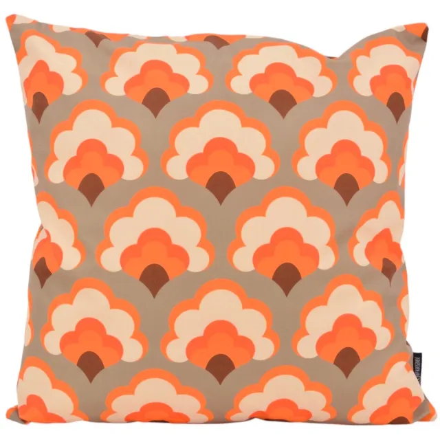 Gek op Kussens! Sierkussen Retro Style #10 | 45 x 45 cm | Katoen/Polyester Grijs-Oranje