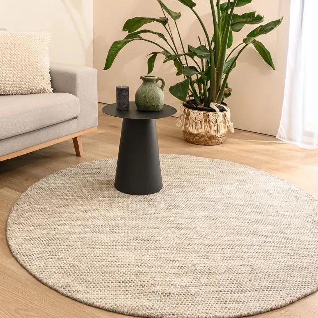 Nordic Weavers Rond wollen vloerkleed - Ulstein naturel/grijs 350