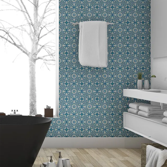 Ambiance Sticker Zelfklevende tegelmuurstickers voor keuken en badkamer - 60 Ermelinda Azulejo tegelstickers - 60 stickers 20x20cm Multi color