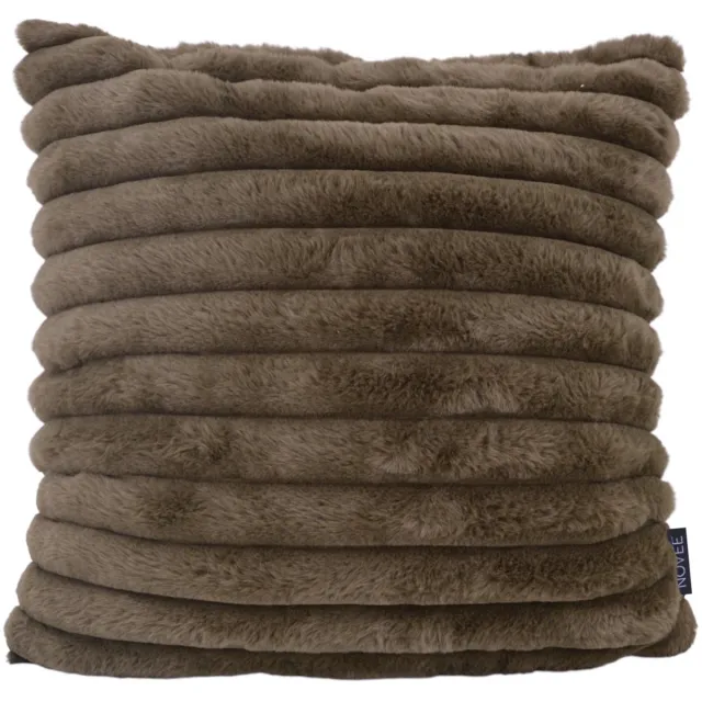 NOVÉE Sierkussen Rosie Rib Bruin | 45 x 45 cm | Polyester bruin 45x45