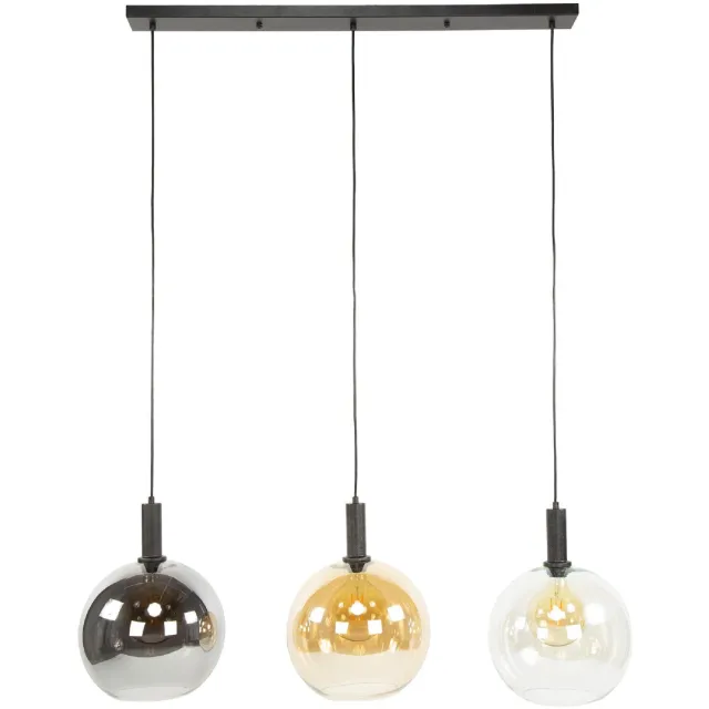 Nest of Nora Hanglamp Siva - 3-lichts bolvormig - Ø30cm - Zwart Antraciet