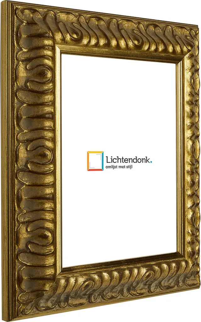 Lichtendonk Fotolijst - Fotokader - Barok Goud - 4,6 cm breed profiel - Fotomaat 20x60 - Helder glas - Art.nr. 10691520602