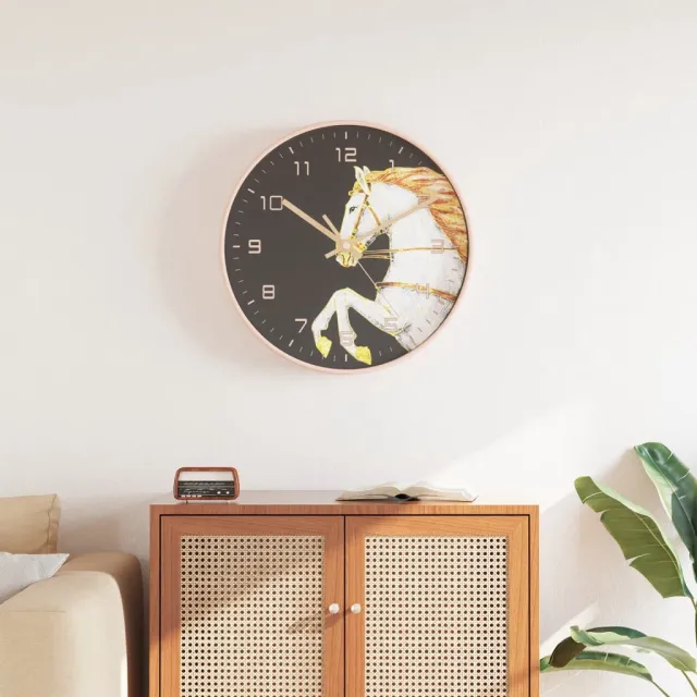 vidaXL Wandklok Ø29,5 cm polystyreen en glas goudkleurig en wit, foto 2