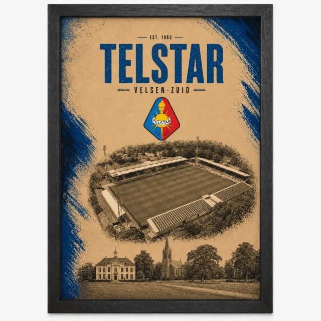 Joshimo Telstar Poster | Velsen-Zuid Voetbalposter | Inclusief Zwarte A3 Lijst