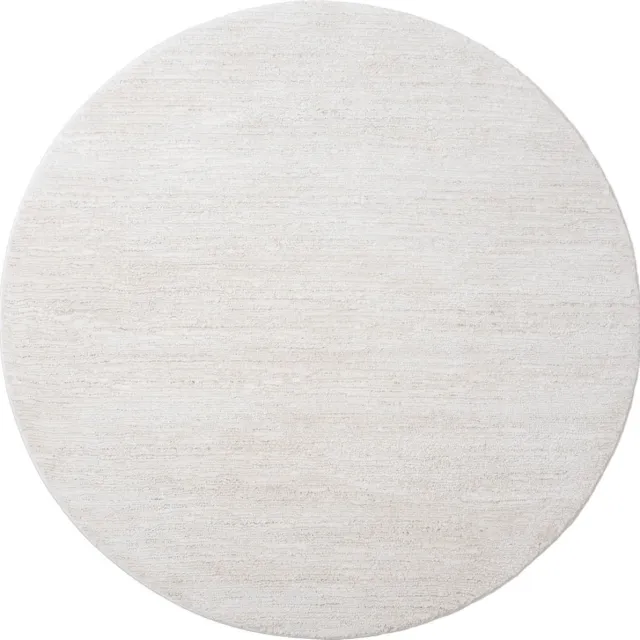 Veer Carpets Vloerkleed Nina 1601 Crème - Rond ø160 cm - Laagpolig Design Vloerkleed in Scandinavische / Japandi Stijl