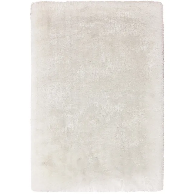 Padiro pluizig hoogpolig shaggy vloerkleed 80 x 150 cm - lichtbeige - modern effen ontwerp - voor vloerverwarming - van polyester en katoen