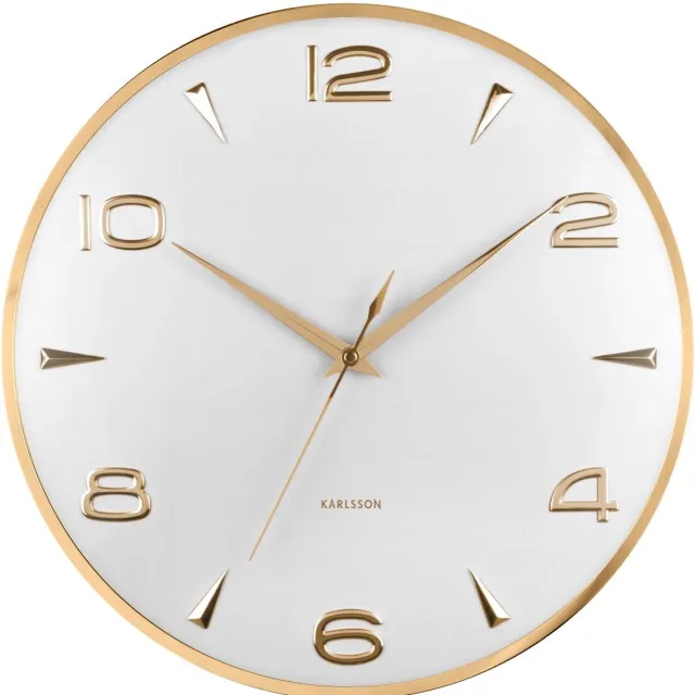 Karlsson Wandklok Sienna Glow - Wit - 40.6x5x40.6cm - Wandklok Scandinavisch