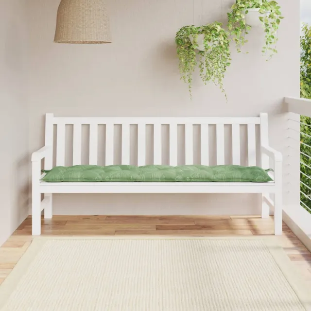 vidaXL Tuinbankkussen 180x50x7 cm oxford stof bladpatroon Groen