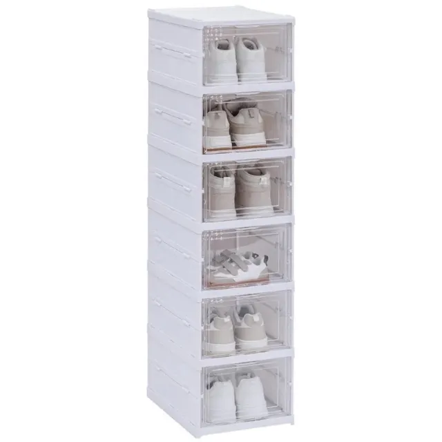 5Five® Inklapbare sneakerbox set 6-delig Five® - Wit - Inklapbaar | Stapelbaar
