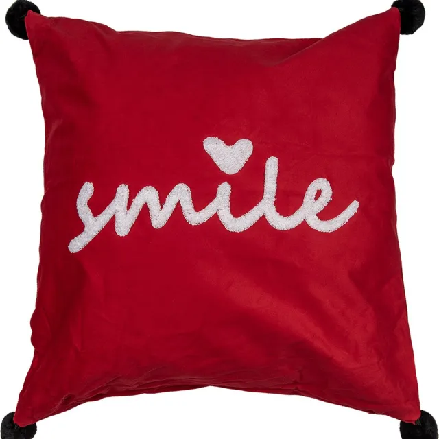 Clayre & Eef Kussenhoes 45x45 cm Rood Wit Polyester
