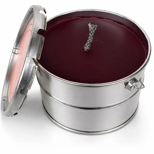 Rustik Lys Buitenkaars in Blik – Aubergine – 18 x 14 cm – 50 Branduren – Sfeervolle Tuin- & Terraskaars - set van 2 blikken