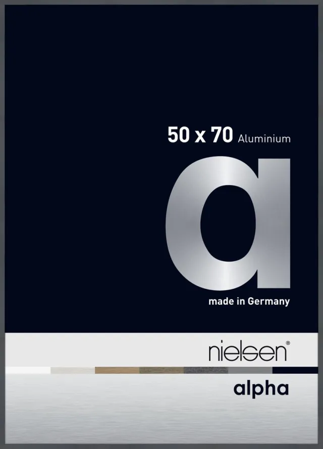 Nielsen Alpha Aluminium Wissellijst Glossy Dark Grey 50x70cm Donkergrijs-glanzend