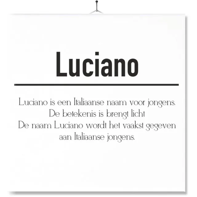 MC Living Tegel Met Opdruk | Betekenis | Kado | Cadeau | Met Naam - Luciano Multi-Color
