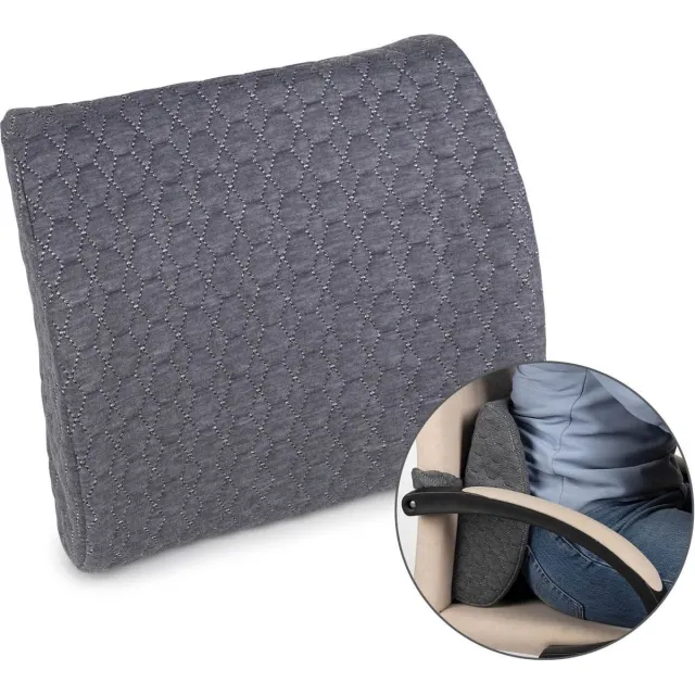 Vitapur Rugsteun - Rugkussen onderrug - Rugsteun bed - Lendekussen rugsteun - Rugsteun auto - Rugsteun voor in bed - Rugkussen onderrug - Ergonomisch rugkussen - 36x34x12 cm - grijs