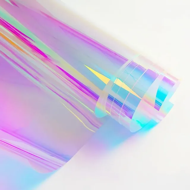 longziming Holografische raamfolie - Dichroïsche raamfolie - Regenboogeffect - PET-materiaal - Absorbeert UV-stralen en warmte, waterdicht Chamäleonblau