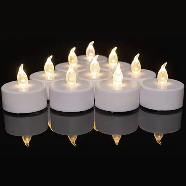 Warmara Theelichtjes op Batterijen - LED Theelichtjes - Kaarsjes - Warm wit - 8cm x 8cm x 5cm
