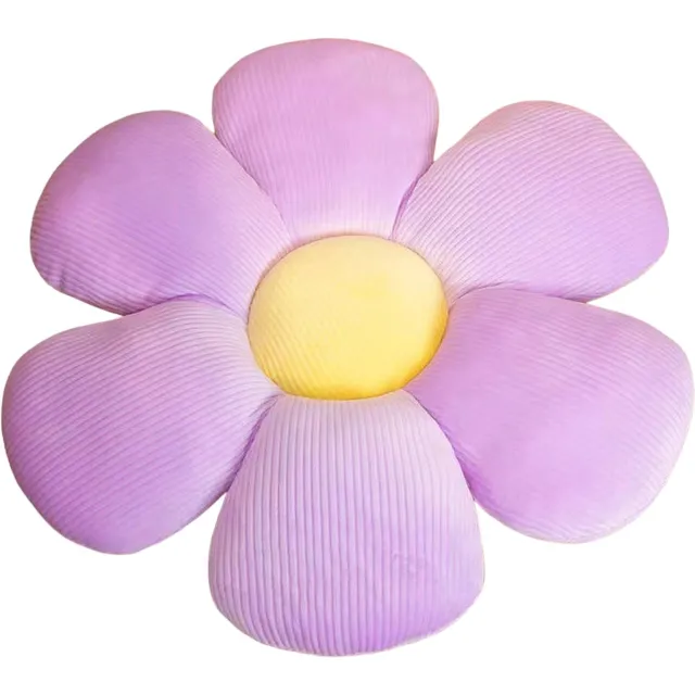 Stuyver Bloem kussen Lila - Sierkussen - Aesthetic room decor - Bloemvormig kussen - 50 x 50 cm