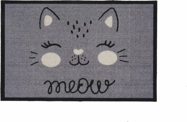 MD-Entree MD Entree - Deurmat - Schoonloopmat - Impression Meow Grey - 40 x 60 cm Grijs