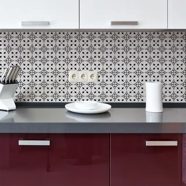 Ambiance Sticker Muurstickers - Zelfklevende tegelmuurstickers voor keuken en badkamer - 9 Katia Azulejos tegelstickers - 9 stickers, 20x20cm Multi color
