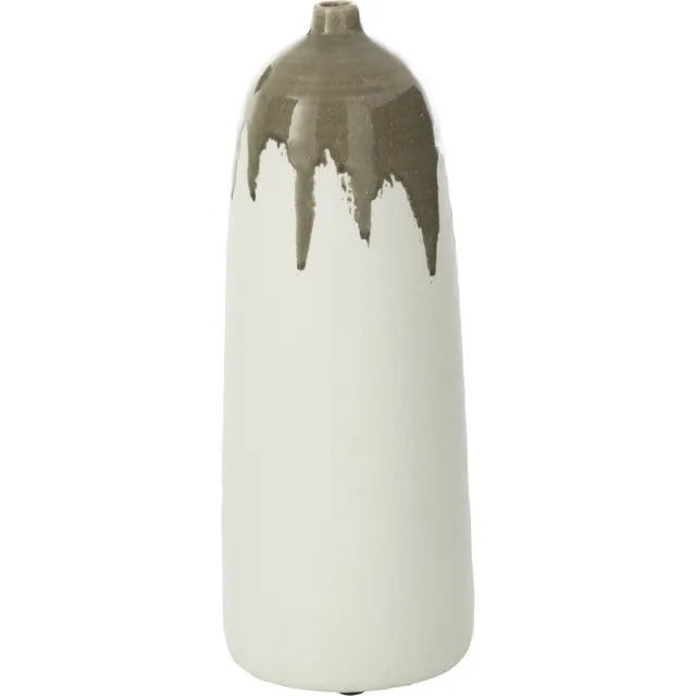 J-Line vaas Olea Fles - olijfgroen/wit - small - 47 cm hoog Multi