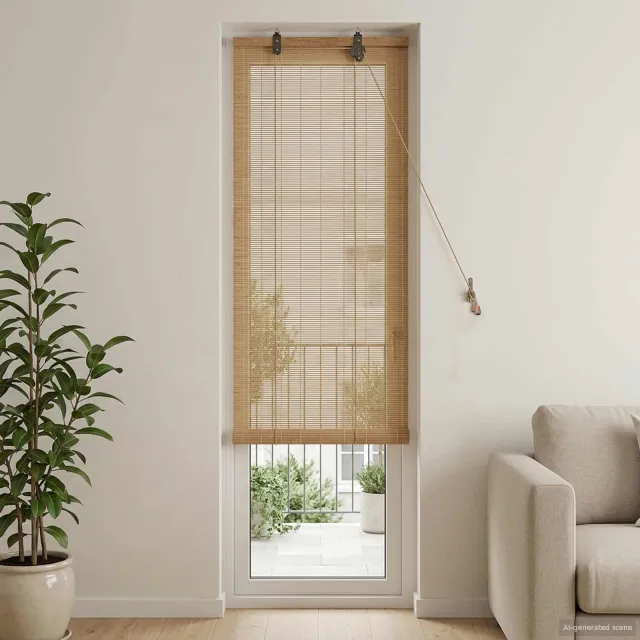 vidaXL Rolgordijn Bruin 40 x 220 cm Bamboe