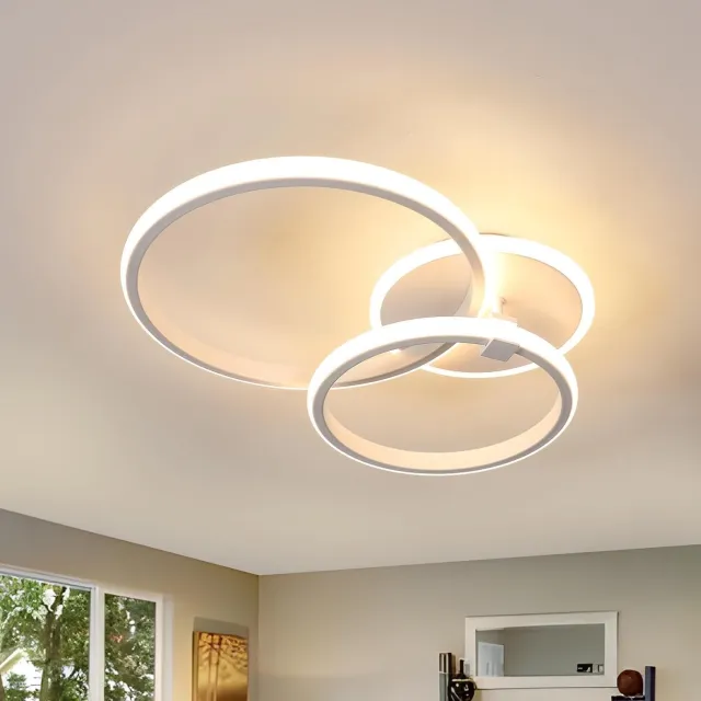 Riserva Modern Eenvoudig - Plafondlamp - Wit - 42W LED - 3000K Warm Wit Licht - Woonkamer & Slaapkamer
