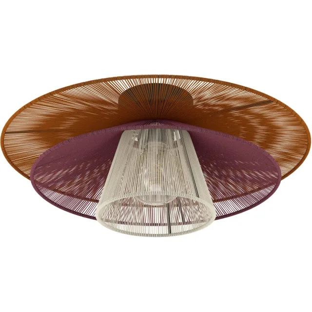 EGLO Pignona Plafondlamp - E27 - Ø 50 cm - Rood/Oranje/Crème/Zwart