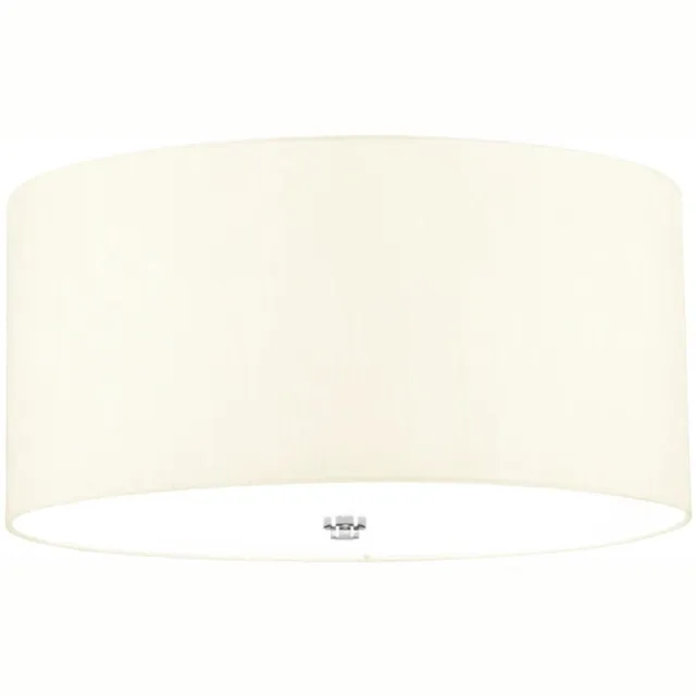 Designer's Lightbox LED Plafondlamp Fletcher Flush | 3X E27 Max 60W | Dimbaar | Polished Chrome with Ivory Shade Geen