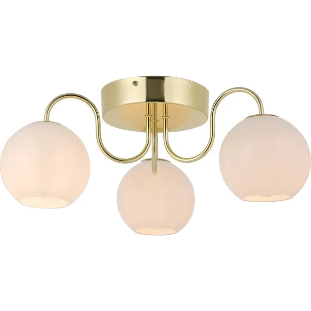 Nordlux Franca-plafondlamp-E14-opaal glas/messing