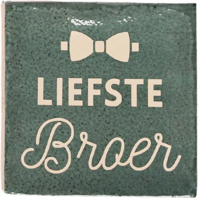 Lottea Tegeltje met tekst ´Liefste Broer´ - tegeltje, tegeltjes met tekst, tegeltjes met spreuken, cadeau broer, broer, cadeau broer verjaardag Donkergroen