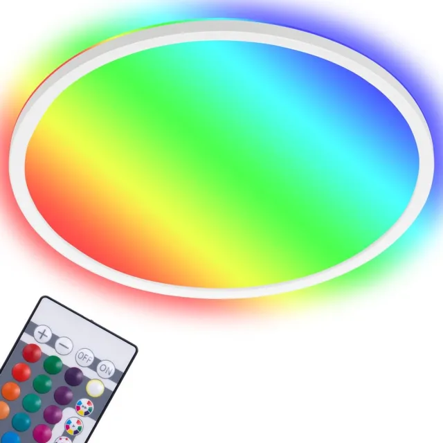 Briloner SLIM - LED-paneel - plafondlamp dimbaar - plafondlamp - RGB - kleurbediening - achtergrondverlichting - incl. afstandsbediening - 15 Watt - 1.850 lumen - 4.000 Kelvin - wit Wit (met RGB)