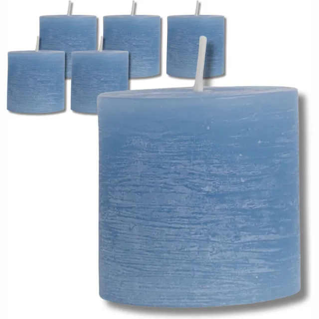 Scentmoods Rustieke Kaarsen - Stompkaars - Set van 6 - Kaarsen - Oceaan - 5x5cm