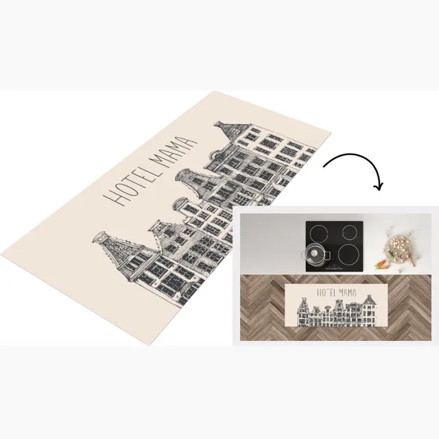 KitchenYeah Keukenloper - Loper keuken - Spreuken - Hotel mama - Mama - Quotes - Keukenloper vinyl Multicolor