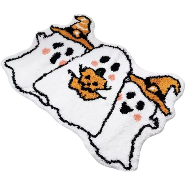 Peysaitr Halloween deurmat – Halloween Badmat – Geesten Ontwerp – Antislip, Zacht en Wasbaar – Badkamer, Keuken, Woonkamer Decoratie – 40x60cm Wit