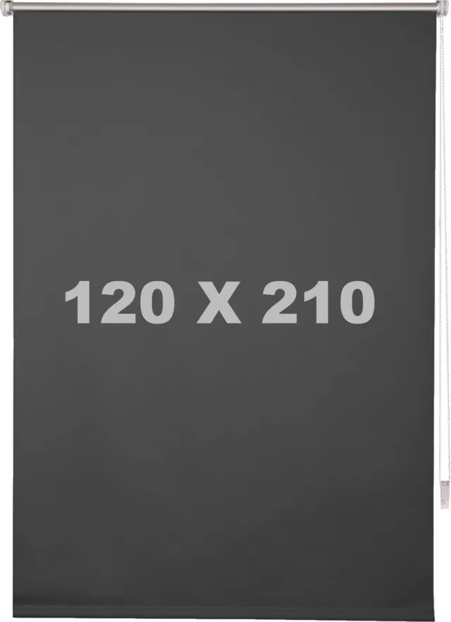 Happyment Luxe Rolgordijn Antraciet - 120x210cm - Rolgordijnen verduisterend - Luxaflex - Isolerend - Zonder of met boren