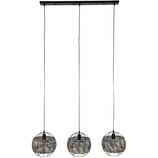 Nest of Nora Hanglamp Silan - 3 lichts industrieel voor boven eettafel - Zwart bruin