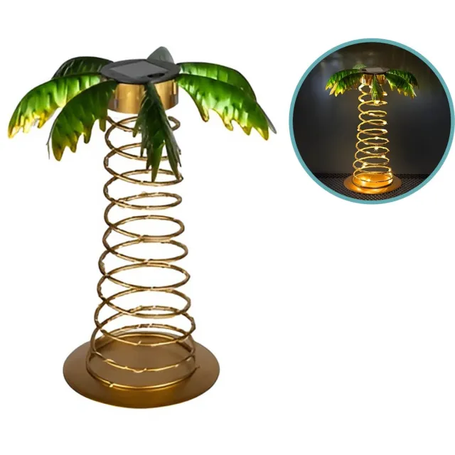 Hi LED Zonnepalm - 20 Warmwitte LED’s - 26 x 26 x 31 cm geel