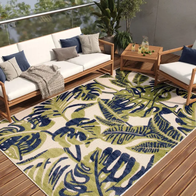 Tapiso Patio Indoor Tapijt Groen Tuintapijt Buitenkleed Buiten Outdoor Modern Kleurrijk 2
