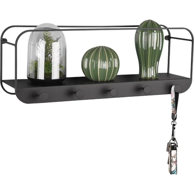 Mirrors and more Kapstok Linda 5 haken B 50 cm zwart
