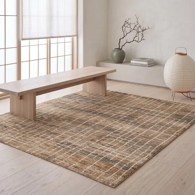 Acsento Siena 68 Vloerkleed - 200 x 290 cm - Beige,Bruin - Rechthoekig - Polyester - Woonkamer, Eetkamer, Slaapkamer - Geometrisch - Modern, Scandinavisch