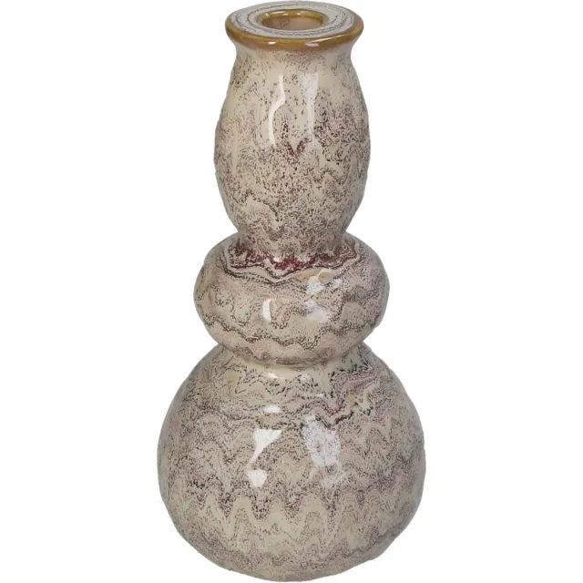 HD Collection Kandelaar Stoneware Zand 11x11x22cm Sand