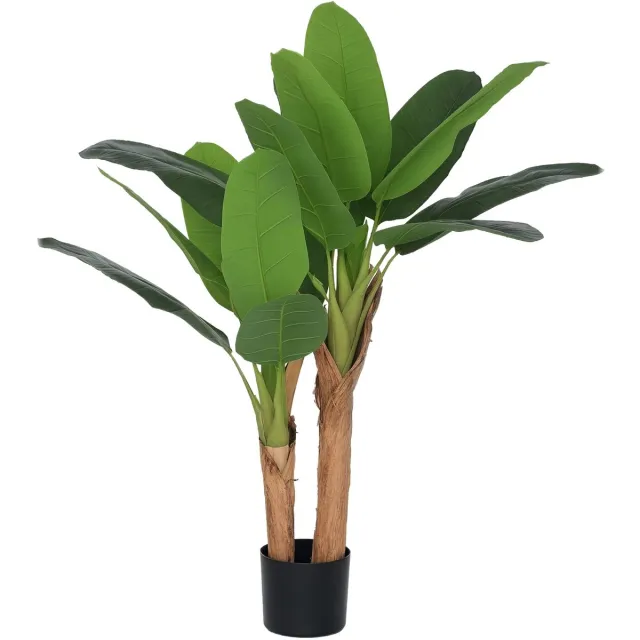 Golaro Kunstplant - Kunstplanten voor binnen - Kunstplanten - Kunstplant in pot - Bananen Kunstplant - Onderhoudsvrij - 120 cm Groen