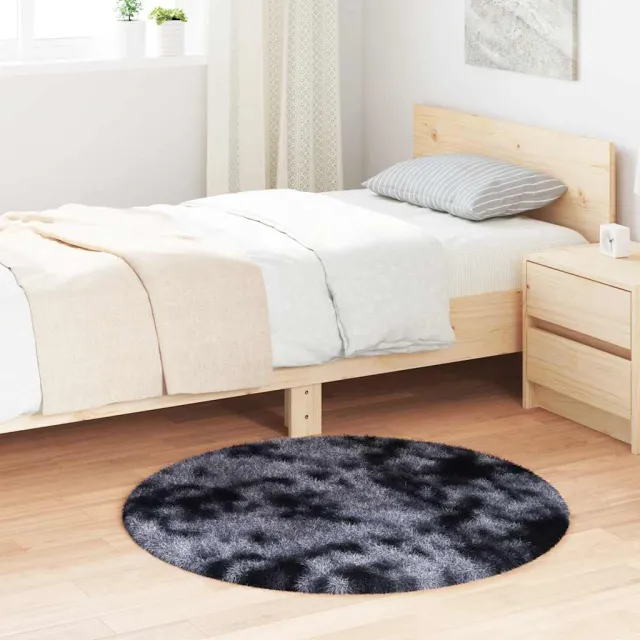 vidaXL Hoogpolig vloerkleed NAVARRA 100x100 cm polyester donkergrijs grijs, foto 2